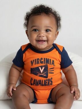 Virginia Cavaliers Orange & Navy Baby Onesie